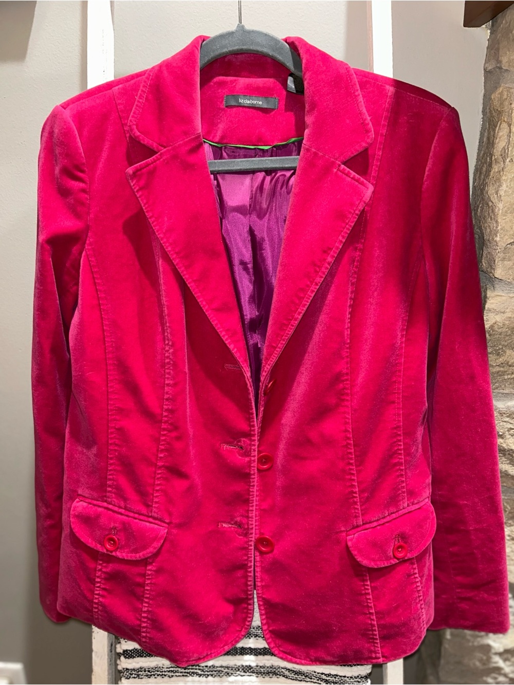 Liz Claiborne Hot Pink Velvet Blazer
